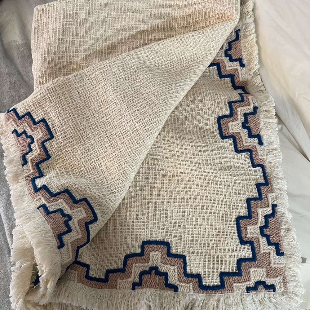 Jupe By Jackie Denon Throw Blanket 100% Khadi Cotton